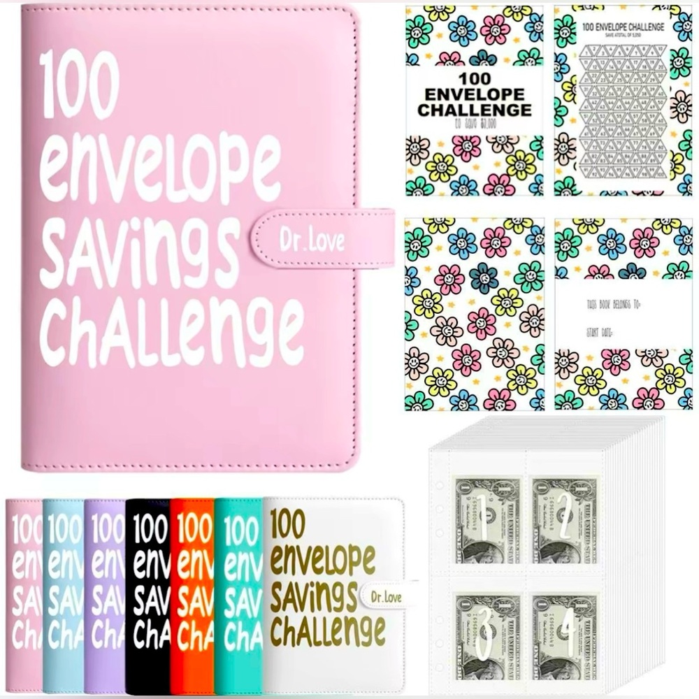 100 Envelope Savings Challenge Binder & With Sealed Pocket Sheets!